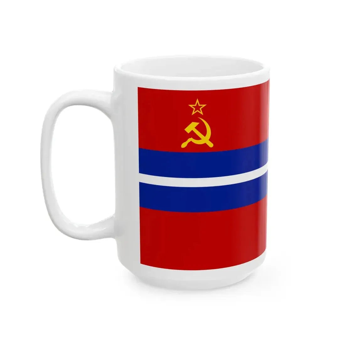 Flag of the Kirghiz Soviet Socialist Republic 1952-1991 Flag of Kyrgyzstan 19911992 (Kyrgyzstan) White Coffee Mug - Go Mug Yourself
