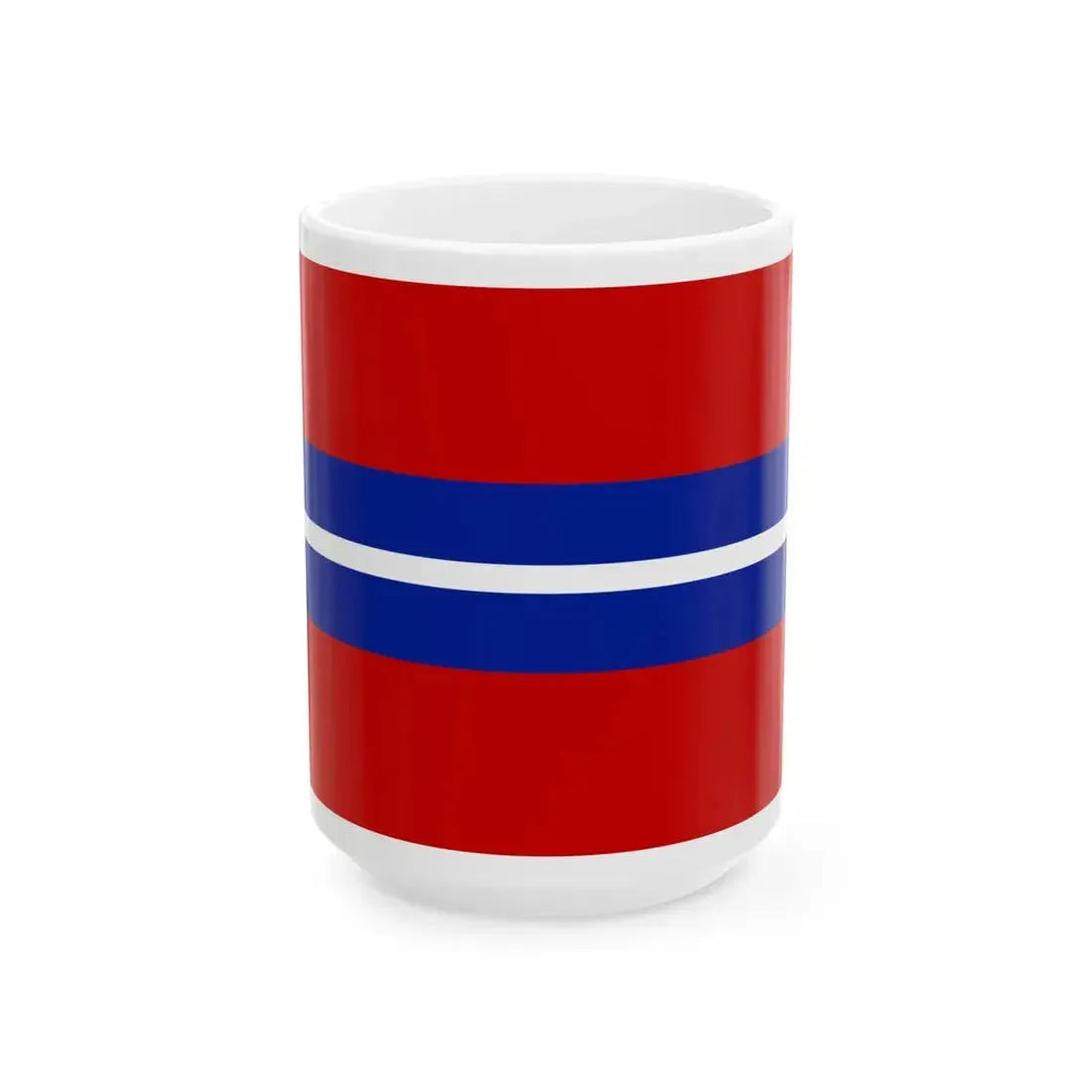 Flag of the Kirghiz Soviet Socialist Republic 1952-1991 Flag of Kyrgyzstan 19911992 reverse (Kyrgyzstan) White Coffee Mug 15oz - Go Mug Yourself