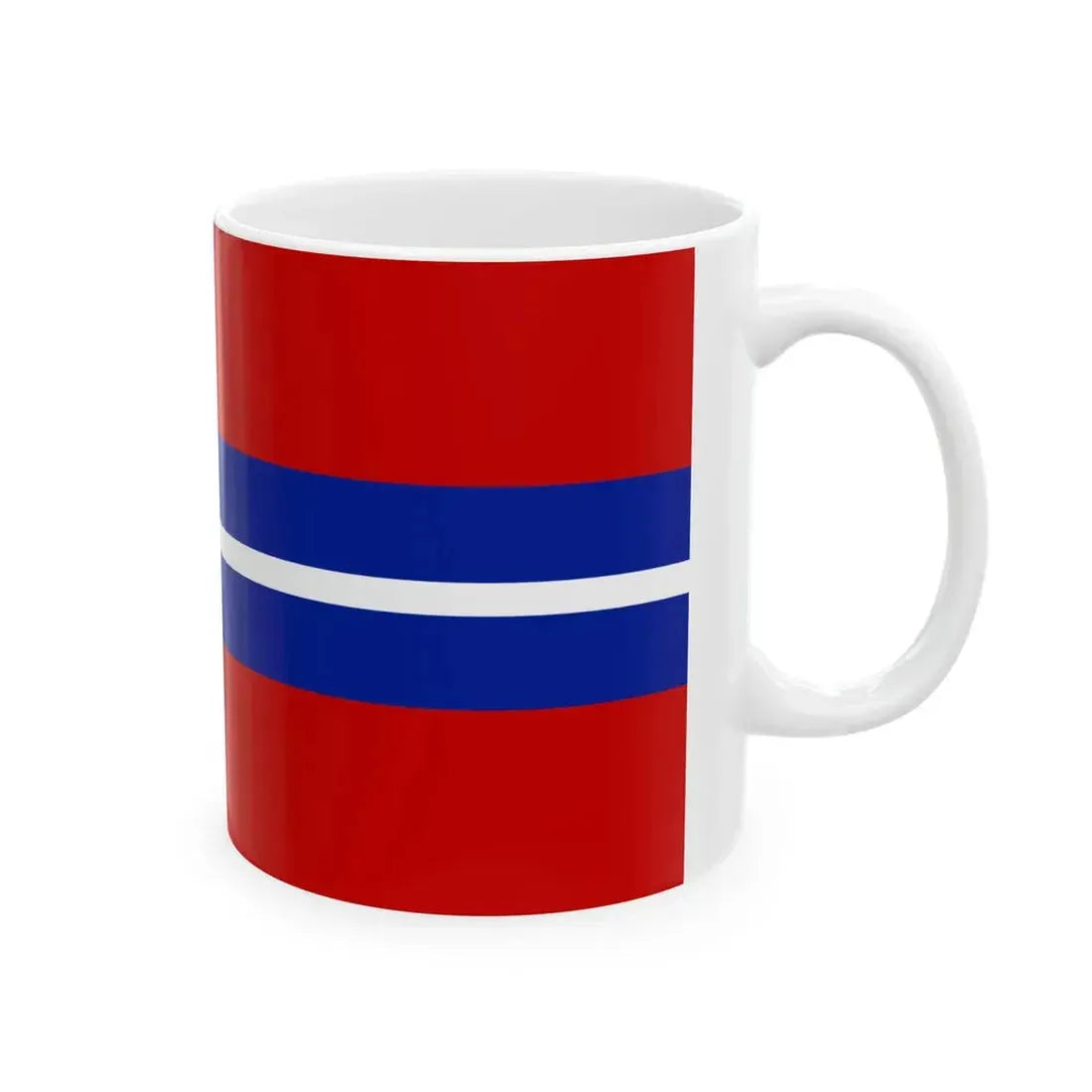 Flag of the Kirghiz Soviet Socialist Republic 1952-1991 Flag of Kyrgyzstan 19911992 reverse (Kyrgyzstan) White Coffee Mug - Go Mug Yourself