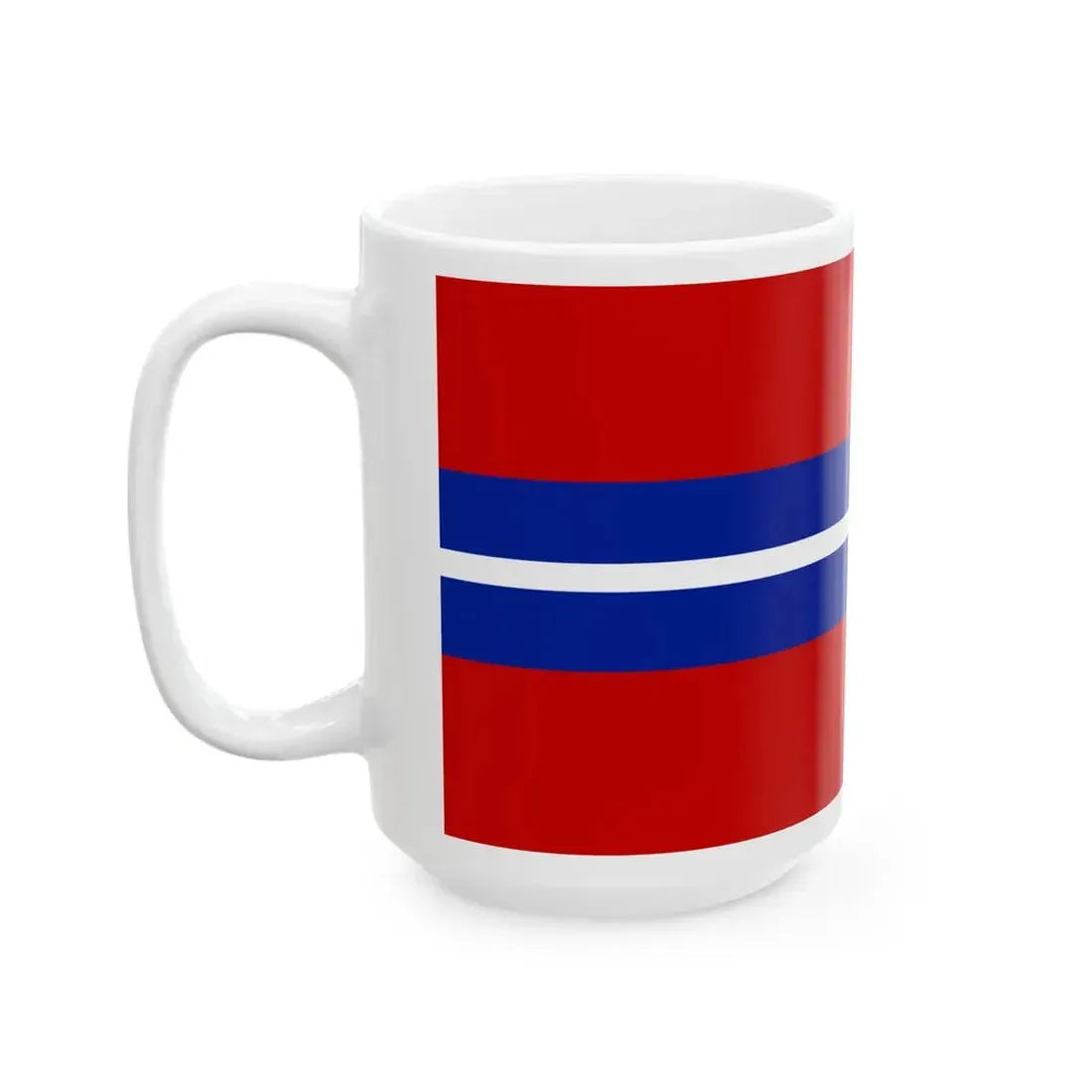 Flag of the Kirghiz Soviet Socialist Republic 1952-1991 Flag of Kyrgyzstan 19911992 reverse (Kyrgyzstan) White Coffee Mug - Go Mug Yourself