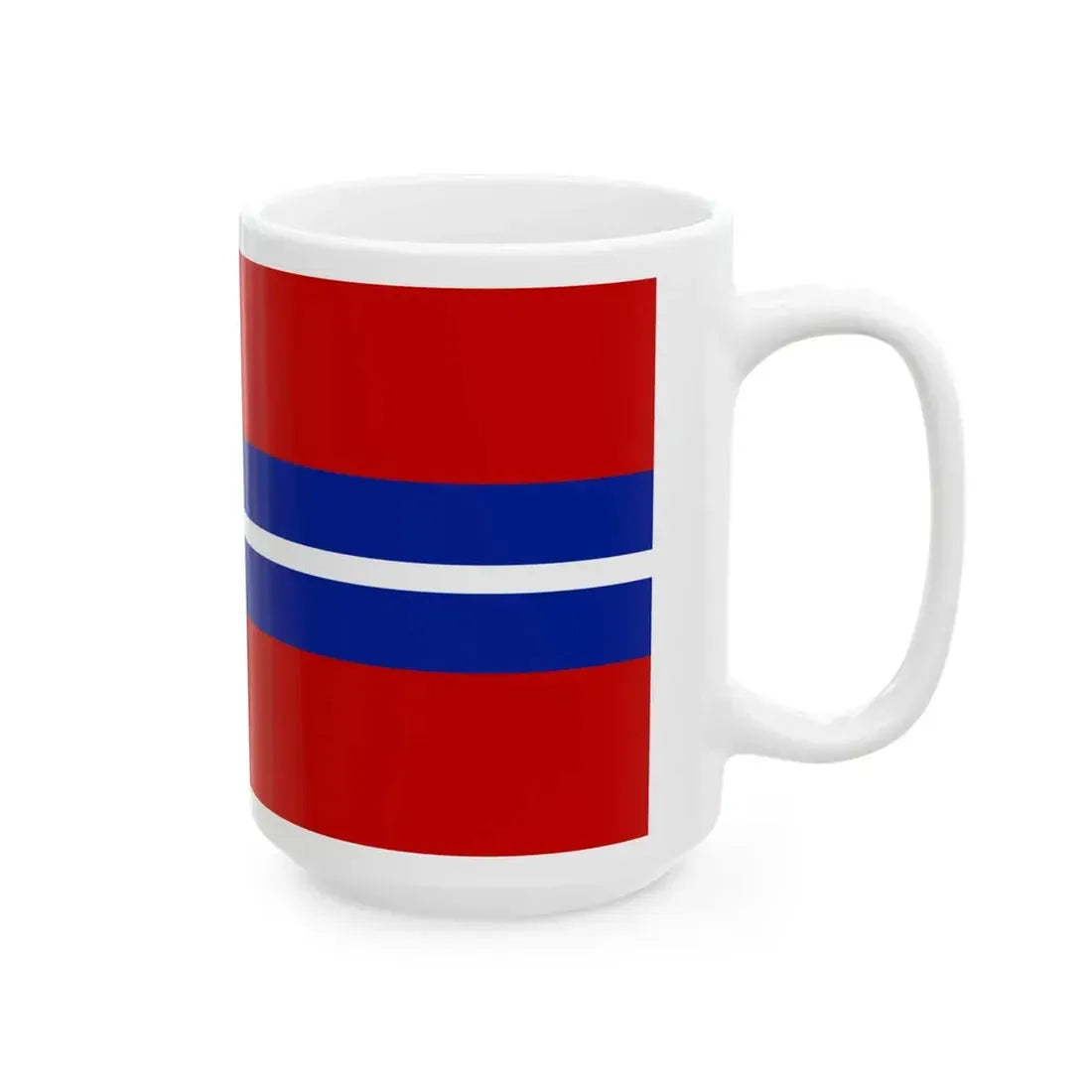 Flag of the Kirghiz Soviet Socialist Republic 1952-1991 Flag of Kyrgyzstan 19911992 reverse (Kyrgyzstan) White Coffee Mug - Go Mug Yourself