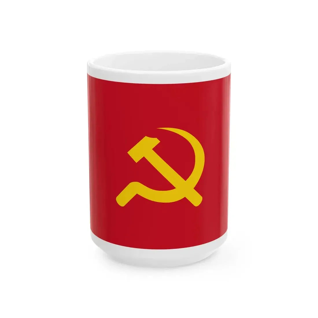 Flag of the Lao Peoples Revolutionary Party (Laos) White Coffee Mug 15oz - Go Mug Yourself