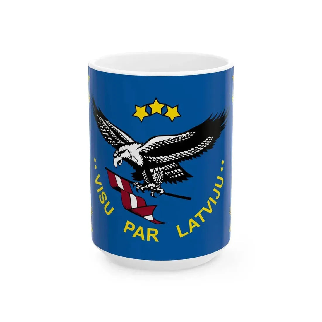 Flag of the Latvian Air Forces (Latvia) White Coffee Mug 15oz - Go Mug Yourself