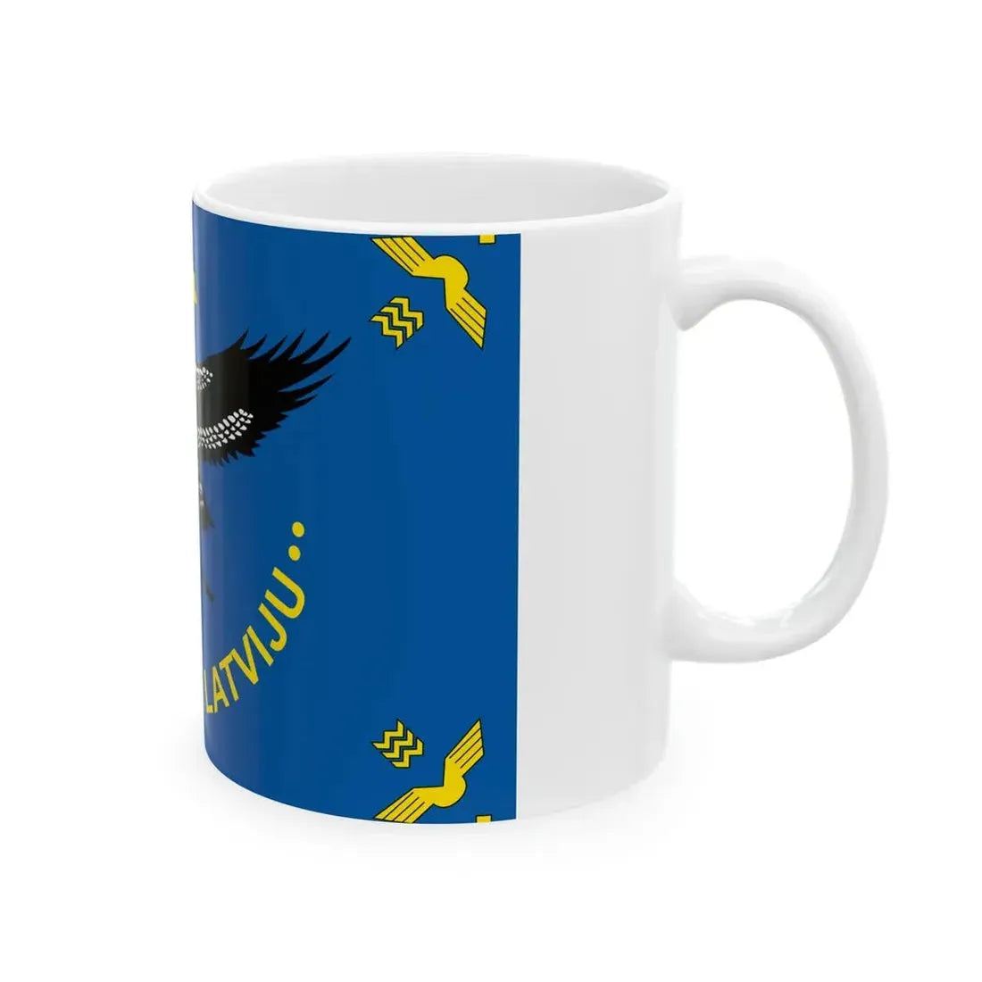 Flag of the Latvian Air Forces (Latvia) White Coffee Mug - Go Mug Yourself