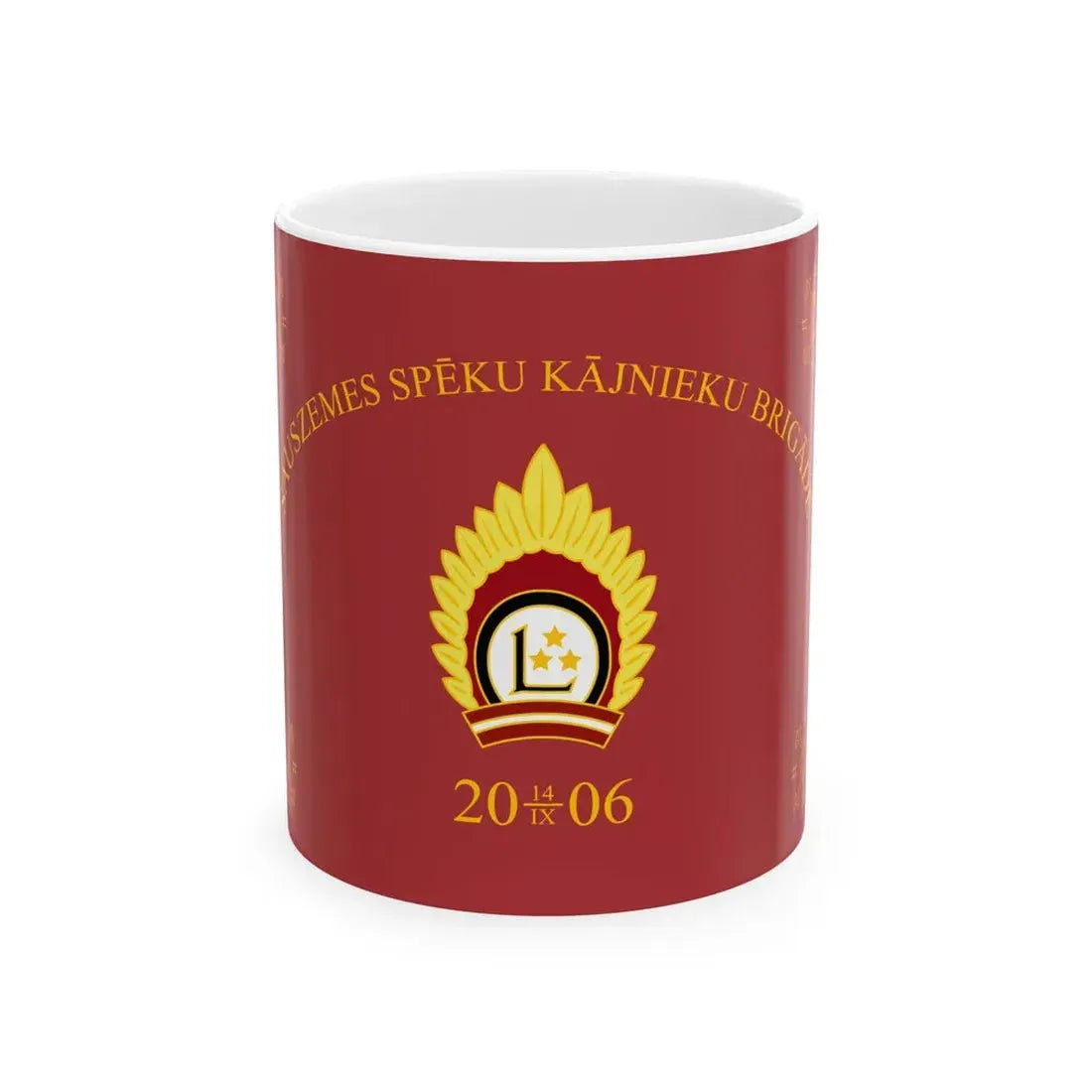 Flag of the Latvian Mechanized Infantry Brigade (Latvia) White Coffee Mug 11oz - Go Mug Yourself