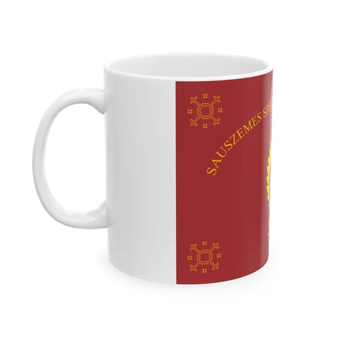 Flag of the Latvian Mechanized Infantry Brigade (Latvia) White Coffee Mug - Go Mug Yourself