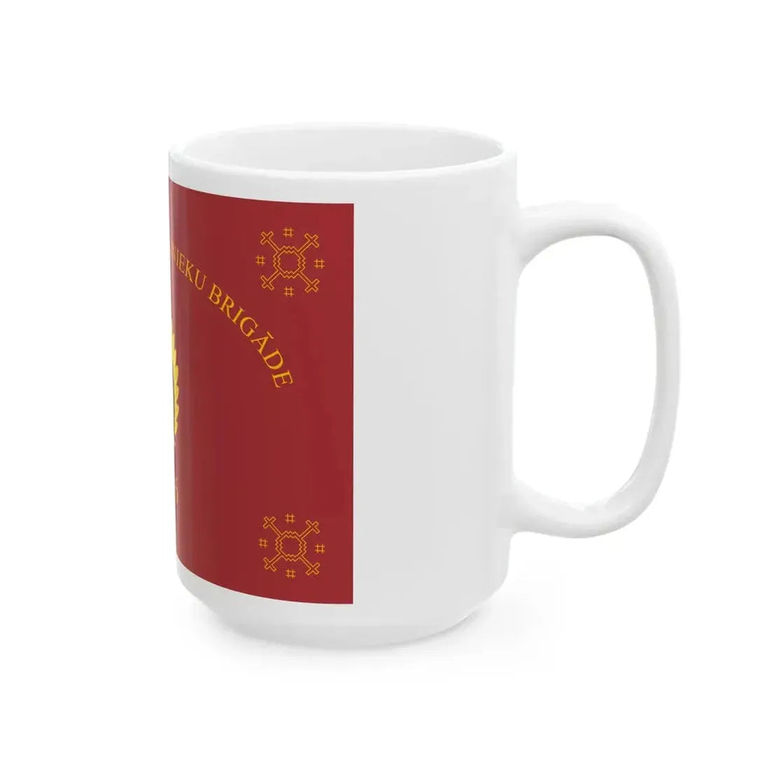 Flag of the Latvian Mechanized Infantry Brigade (Latvia) White Coffee Mug - Go Mug Yourself