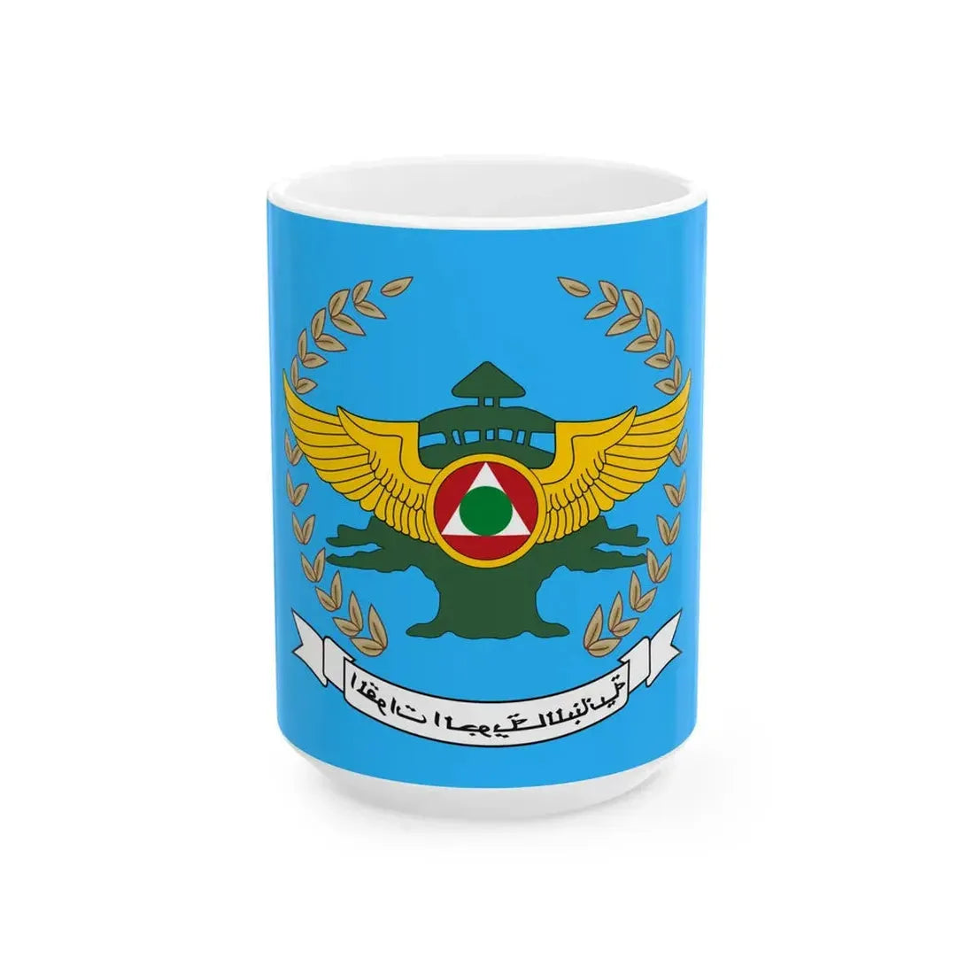 Flag of the Lebanese Air Force (Lebanon) White Coffee Mug 15oz - Go Mug Yourself