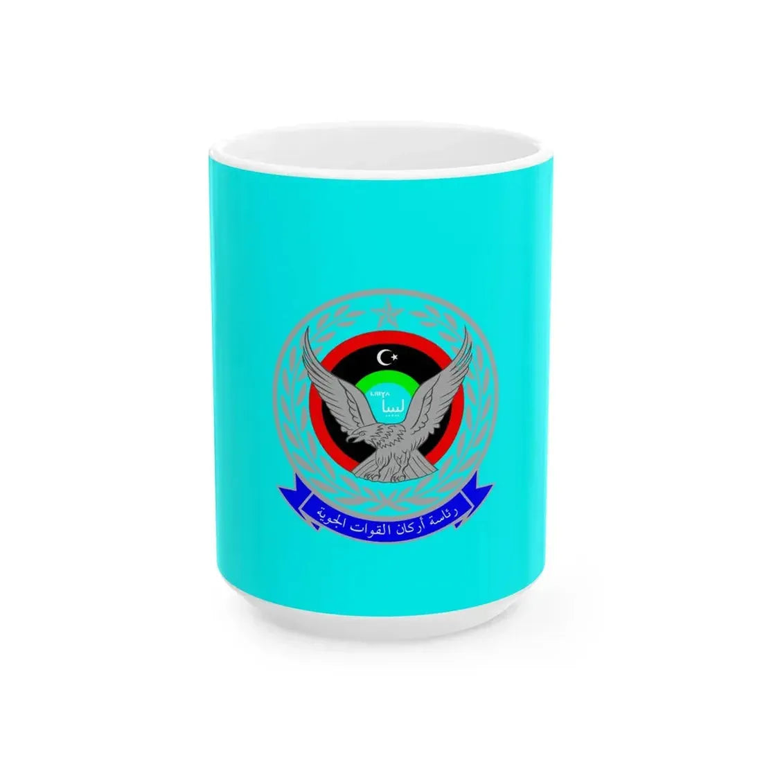 Flag of the Libyan Air Force (Libya) White Coffee Mug 15oz - Go Mug Yourself