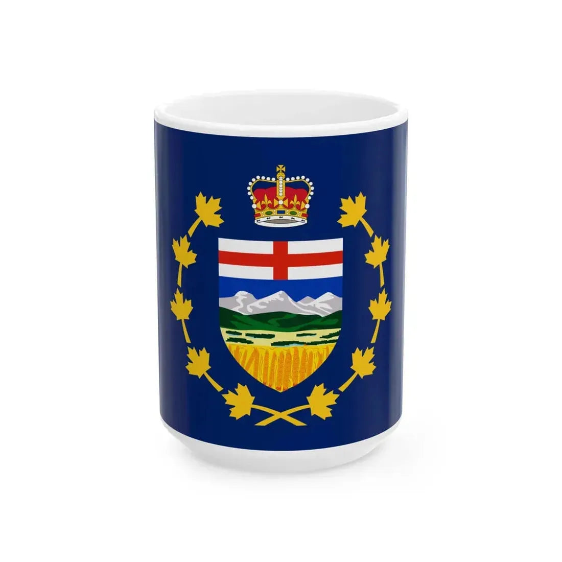 Flag of the Lieutenant-Governor of Alberta (Canada) White Coffee Mug 15oz - Go Mug Yourself