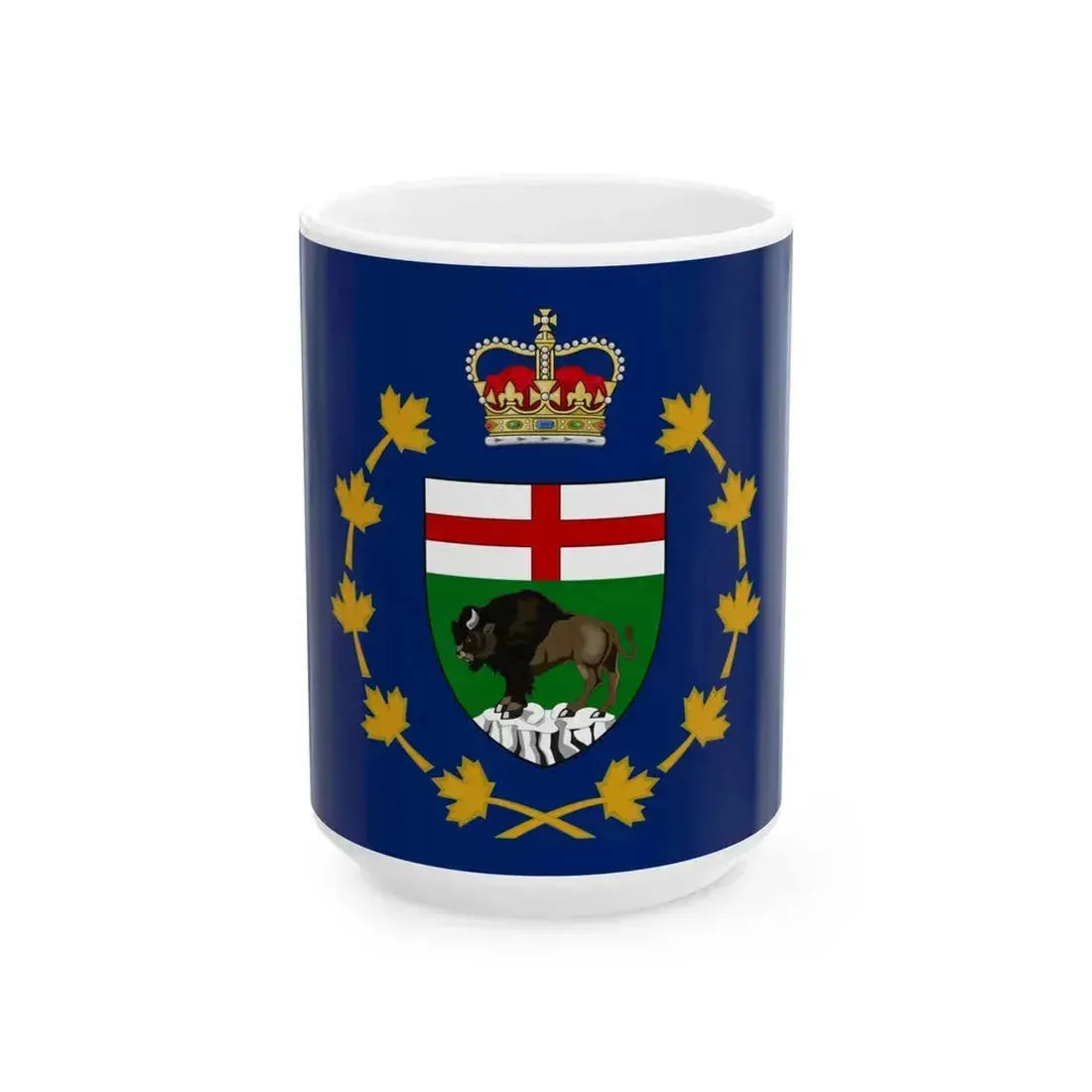 Flag of the Lieutenant Governor of Manitoba (Canada) White Coffee Mug 15oz - Go Mug Yourself