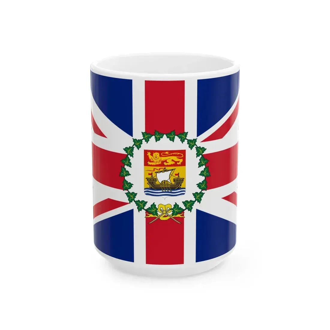 Flag of the Lieutenant-Governor of New Brunswick 1870-1982 (Canada) White Coffee Mug 15oz - Go Mug Yourself