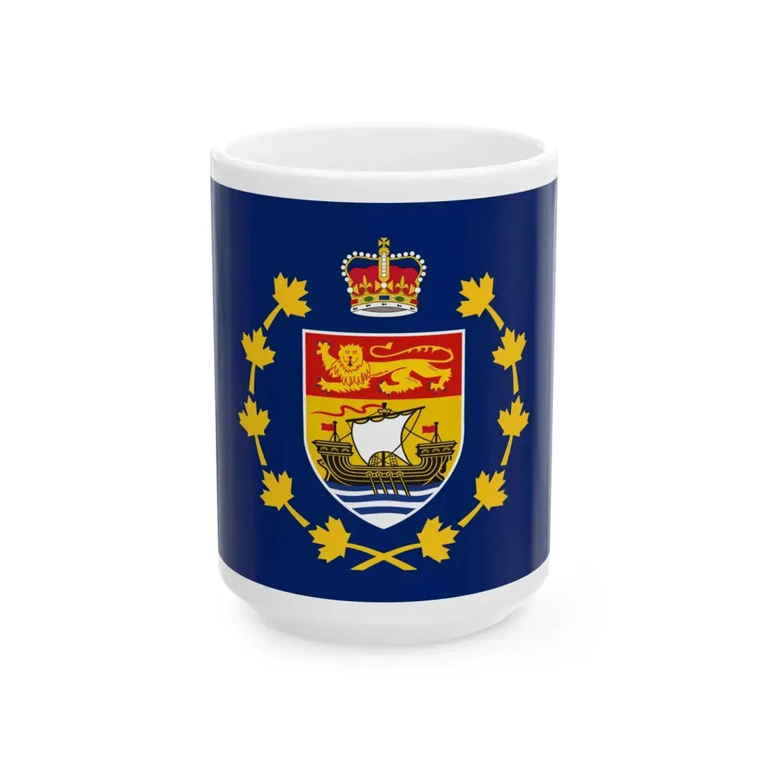 Flag of the Lieutenant-Governor of New Brunswick (Canada) White Coffee Mug 15oz - Go Mug Yourself