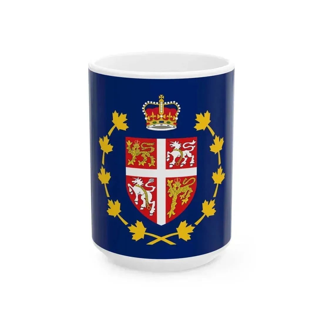 Flag of the Lieutenant-Governor of Newfoundland and Labrador (Canada) White Coffee Mug 15oz - Go Mug Yourself