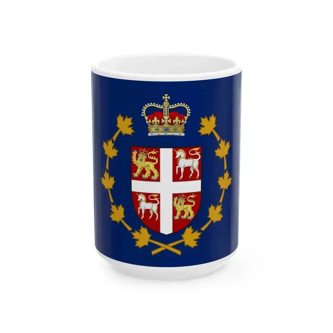 Flag of the Lieutenant Governor of Newfoundland and Labrador (Canada) White Coffee Mug 15oz - Go Mug Yourself