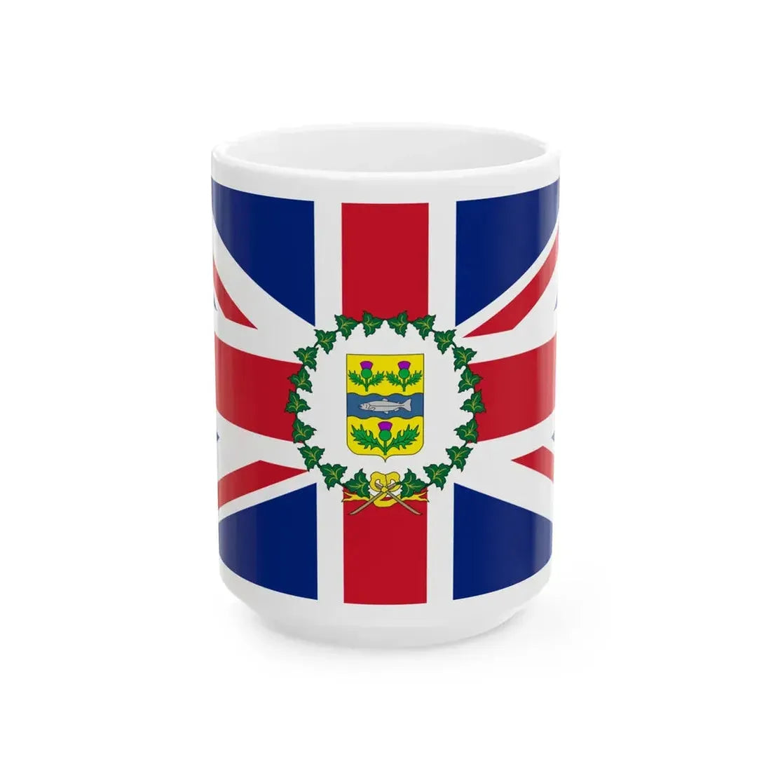 Flag of the Lieutenant-Governor of Nova Scotia 1870-1929 (Canada) White Coffee Mug 15oz - Go Mug Yourself