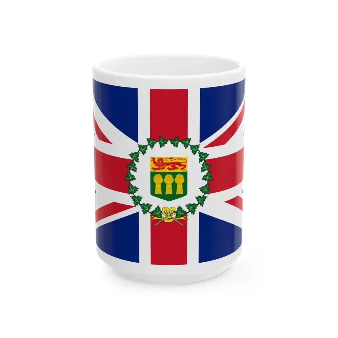 Flag of the Lieutenant-Governor of Saskatchewan 1906-1981 (Canada) White Coffee Mug 15oz - Go Mug Yourself