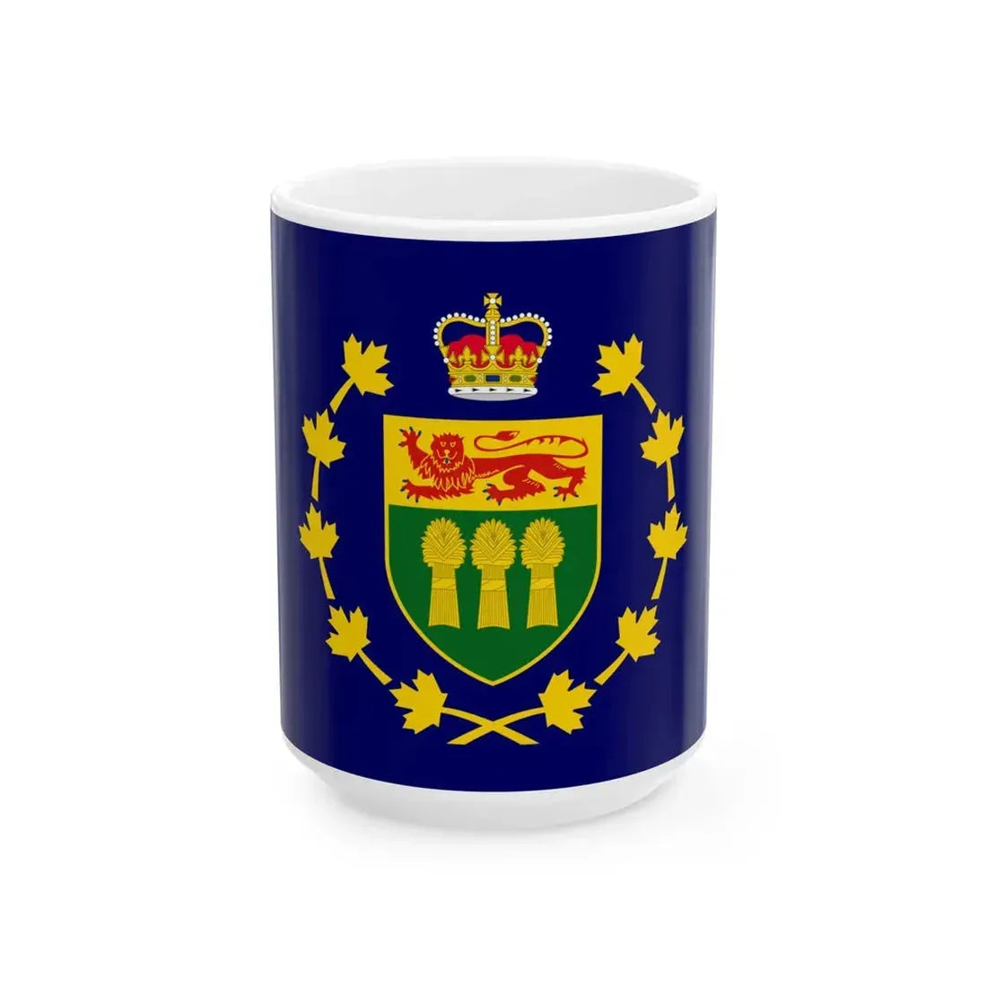 Flag of the Lieutenant-Governor of Saskatchewan (Canada) White Coffee Mug 15oz - Go Mug Yourself