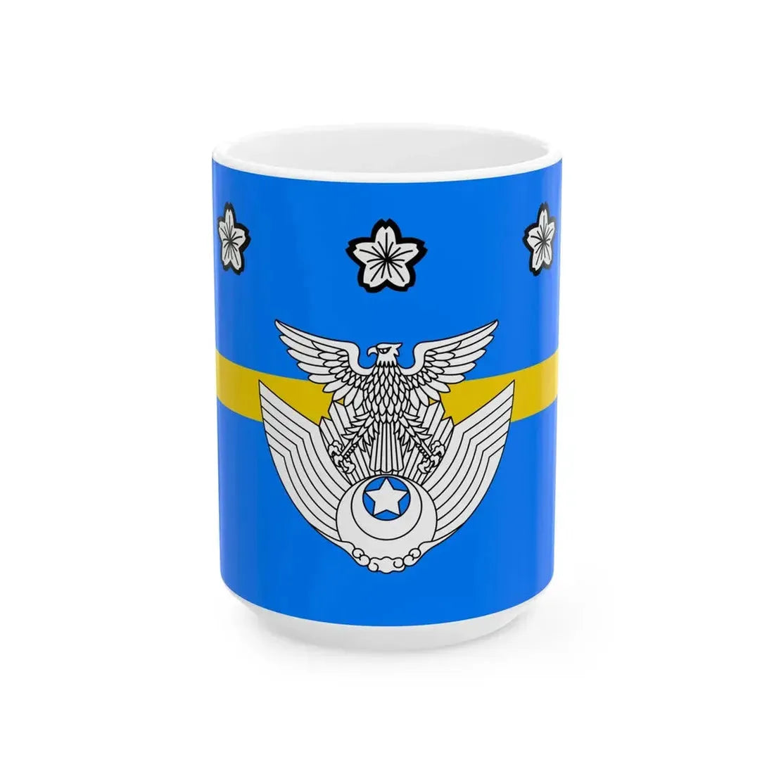 Flag of the Lieutenent General of the Air Self Defense Force Japan (Japan) White Coffee Mug 15oz - Go Mug Yourself