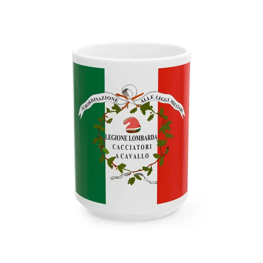 Flag of the Lombard Legion (Italy) White Coffee Mug 15oz - Go Mug Yourself