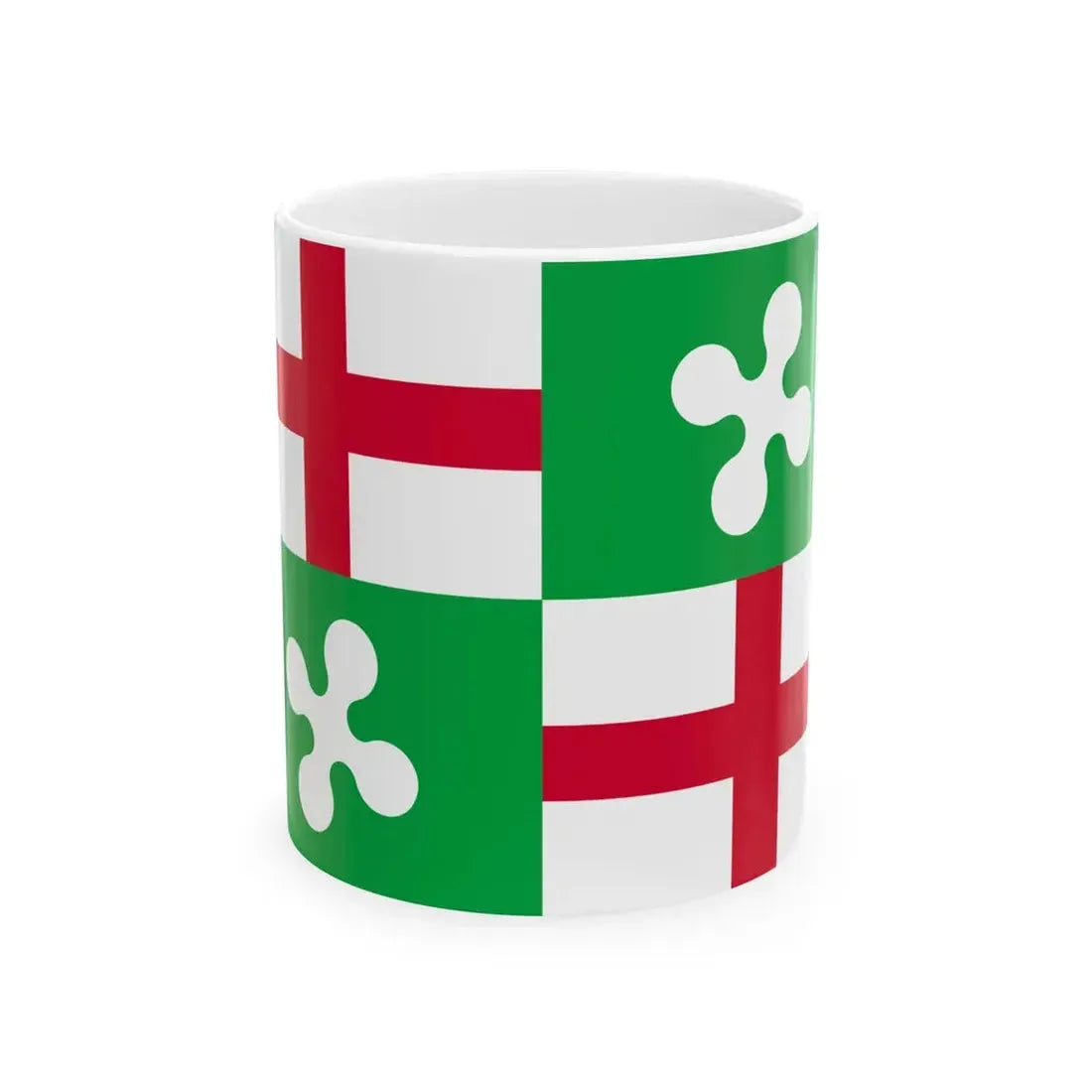 Flag of the Lombards (Italy) White Coffee Mug 11oz - Go Mug Yourself