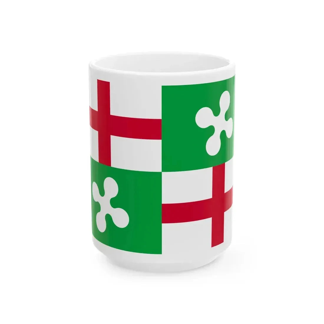 Flag of the Lombards (Italy) White Coffee Mug 15oz - Go Mug Yourself