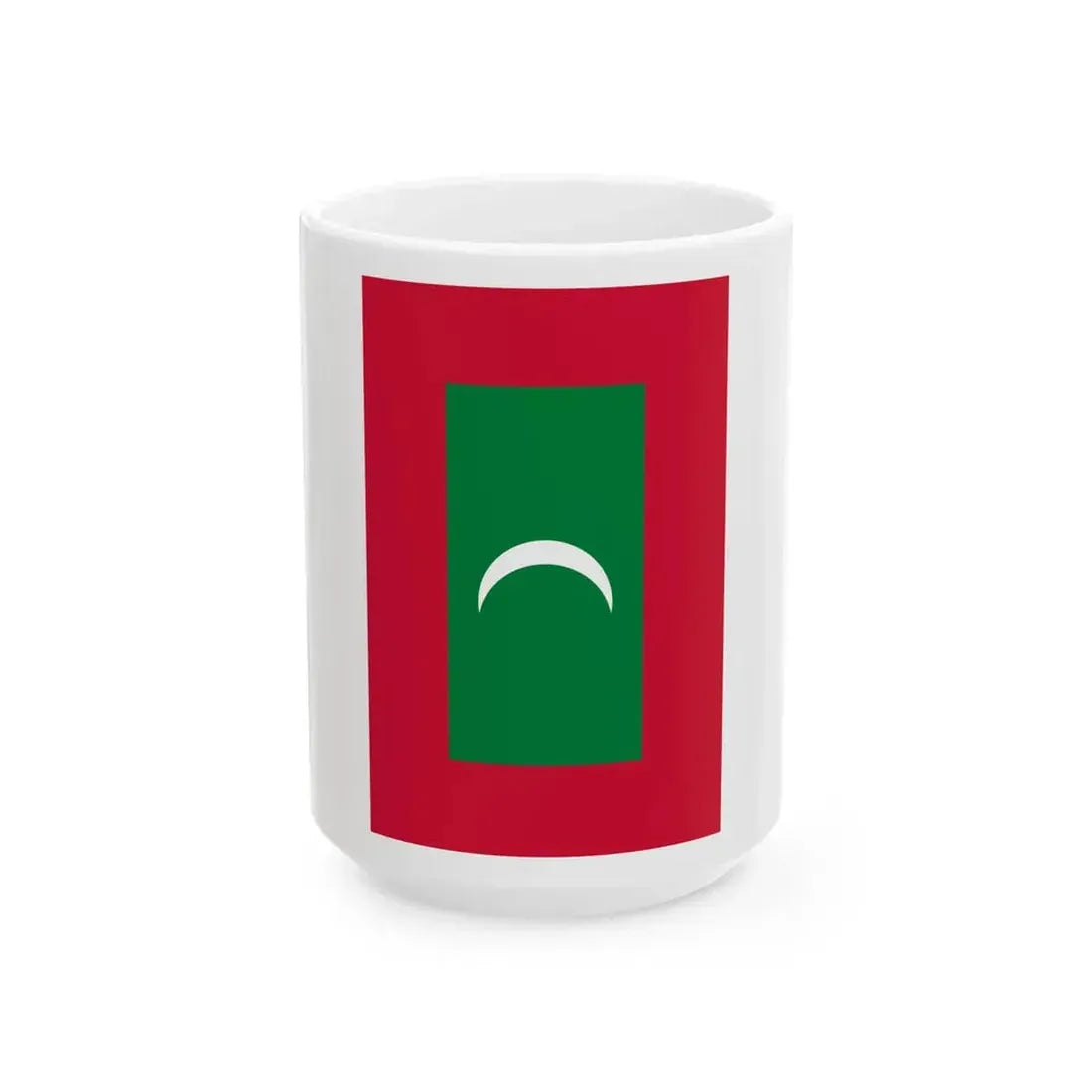 Flag of the Maldives vertical (Maldives) White Coffee Mug 15oz - Go Mug Yourself