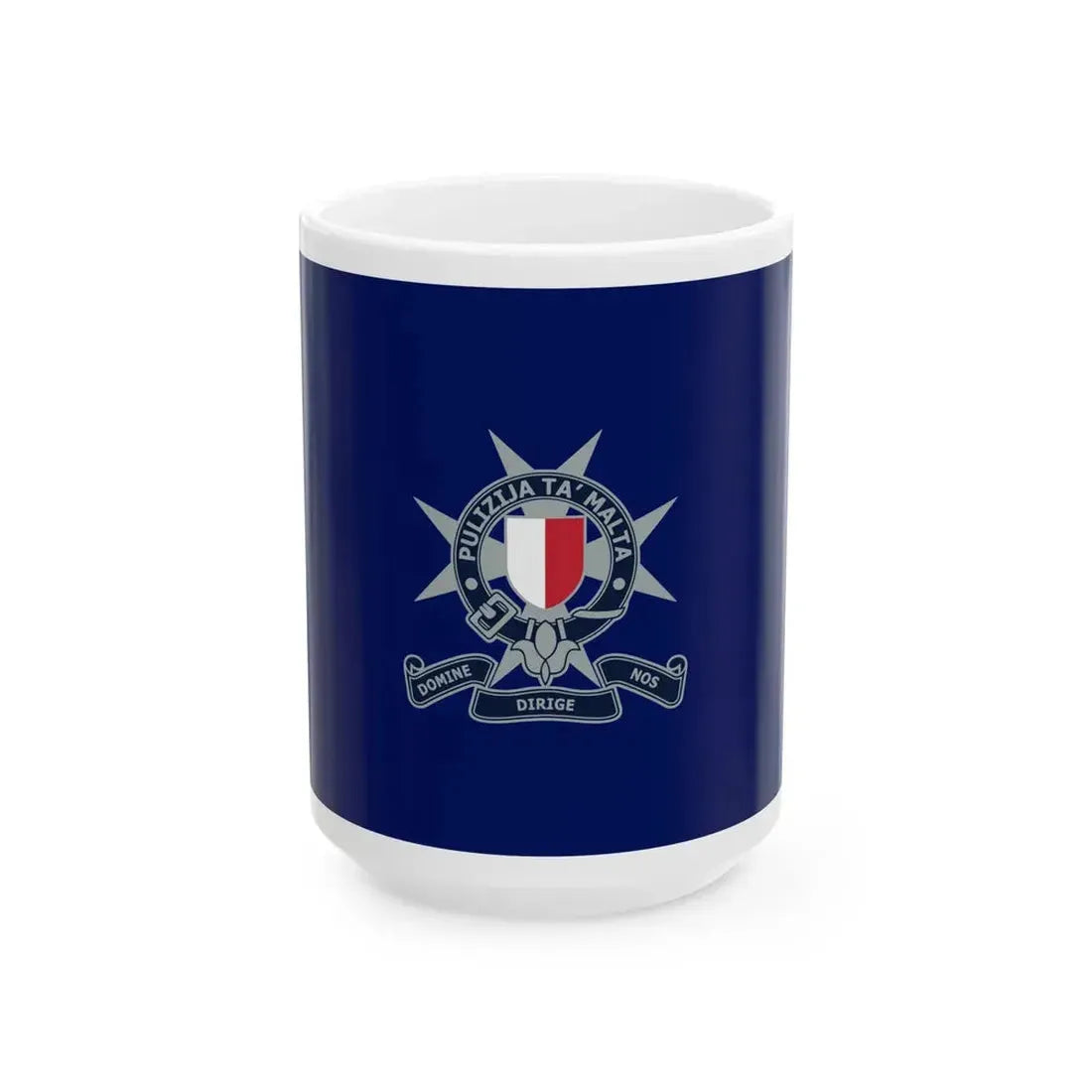 Flag of the Malta Police Force (Malta) White Coffee Mug 15oz - Go Mug Yourself