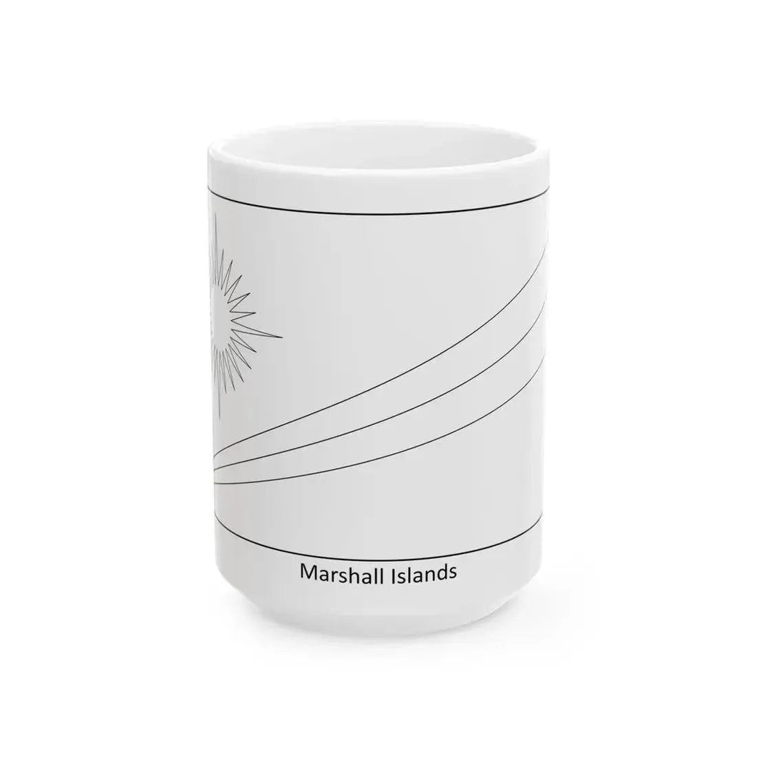 Flag of the Marshall Islands colouring page (Marshall Islands) White Coffee Mug 15oz - Go Mug Yourself
