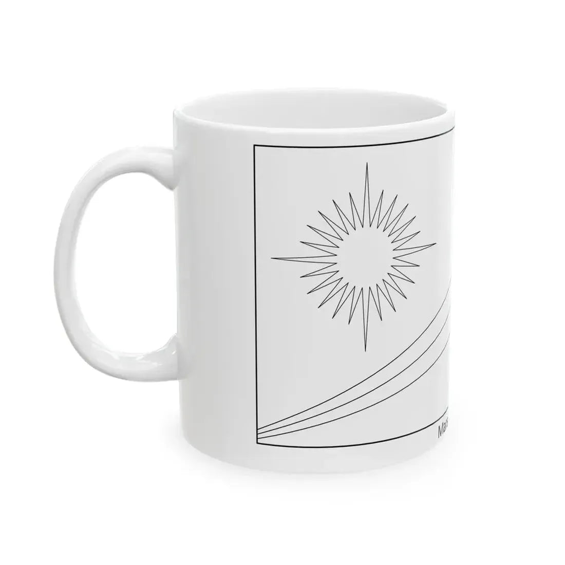 Flag of the Marshall Islands colouring page (Marshall Islands) White Coffee Mug - Go Mug Yourself