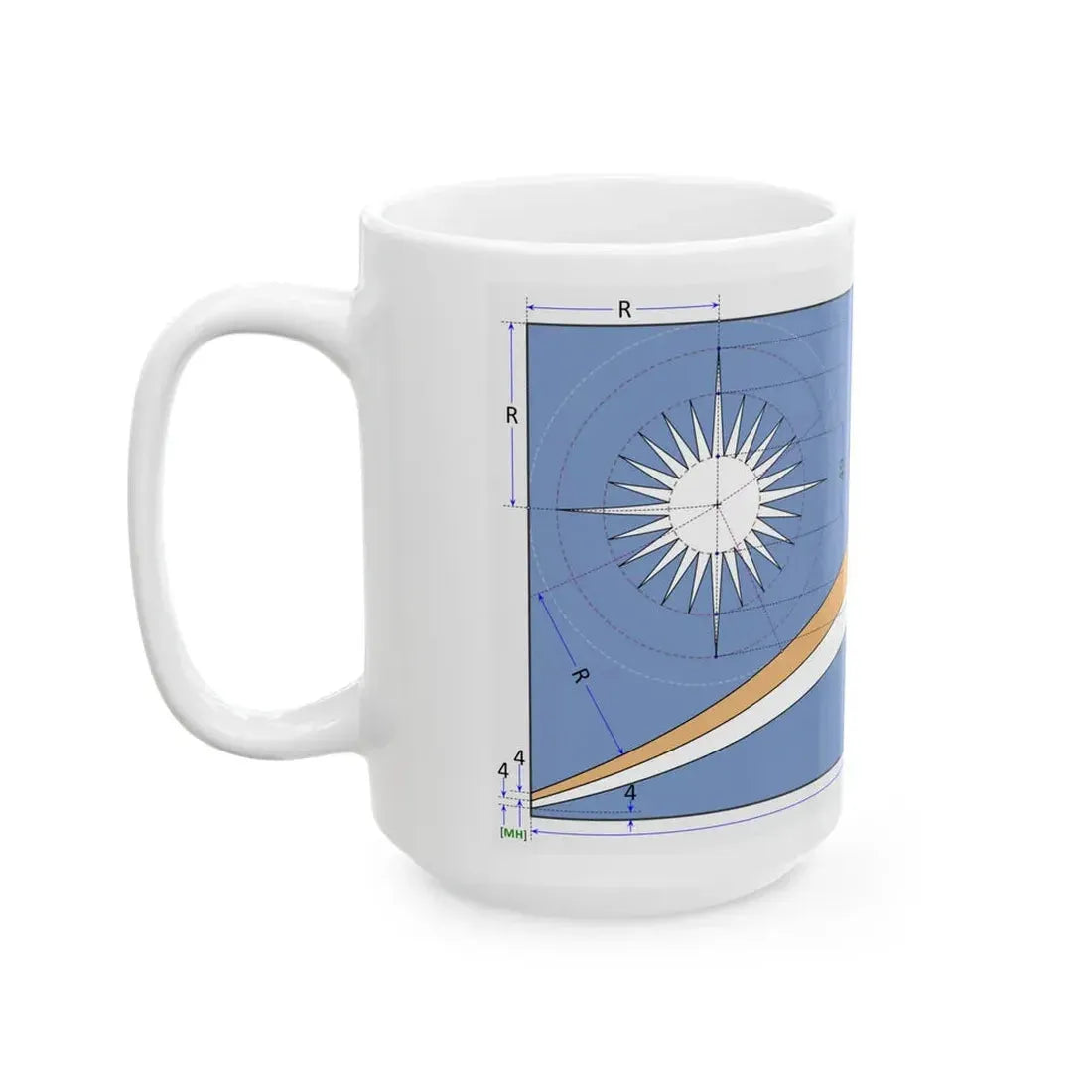 Flag of the Marshall Islands construction sheet (Marshall Islands) White Coffee Mug - Go Mug Yourself