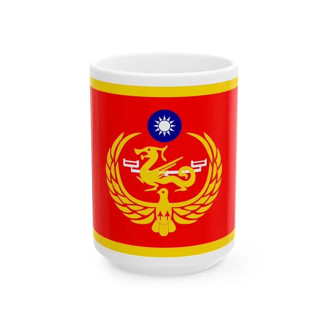 Flag of the Minister of Coast Guard of the Republic of China (China) White Coffee Mug 15oz - Go Mug Yourself