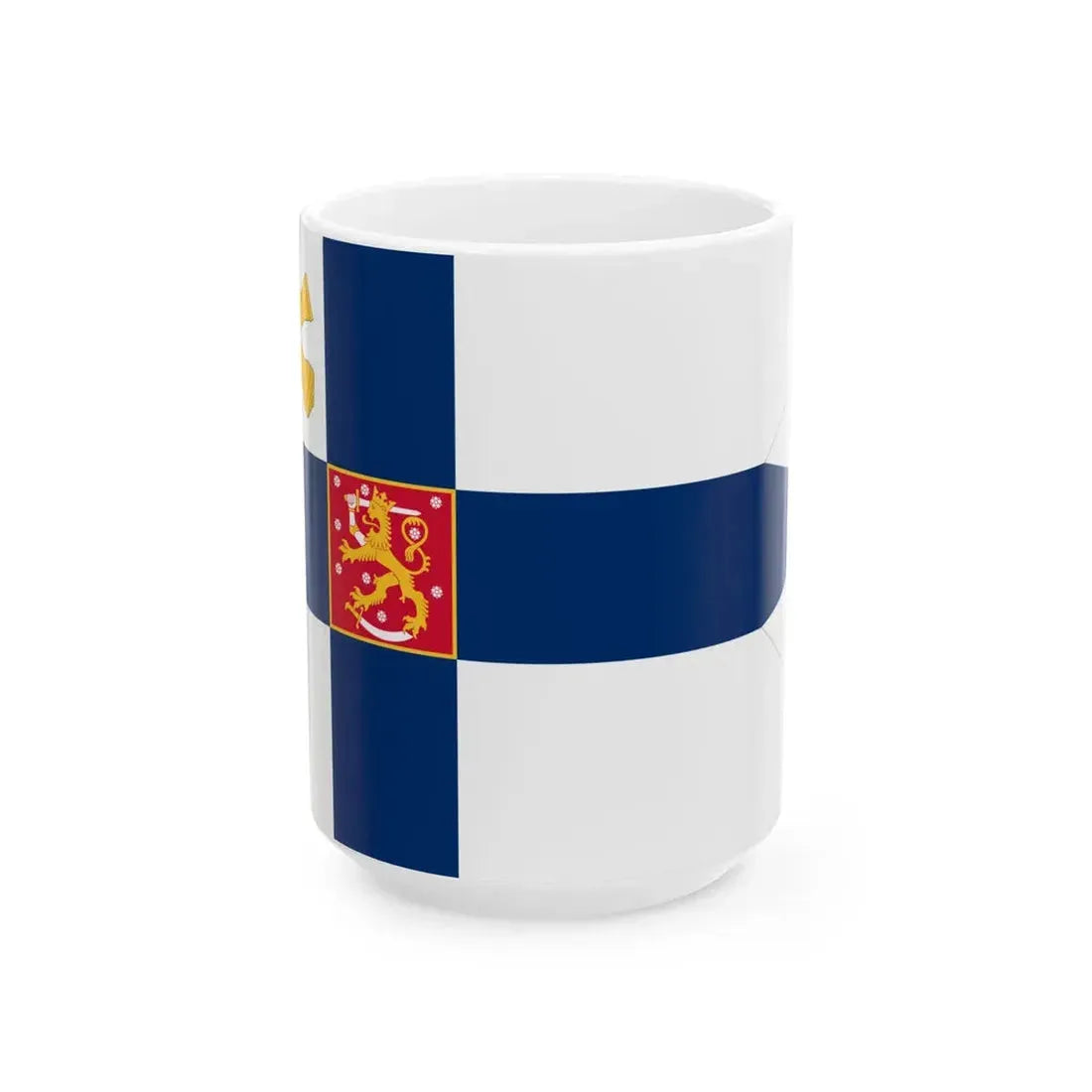 Flag of the Minister of Defence Finland (Finland) White Coffee Mug 15oz - Go Mug Yourself