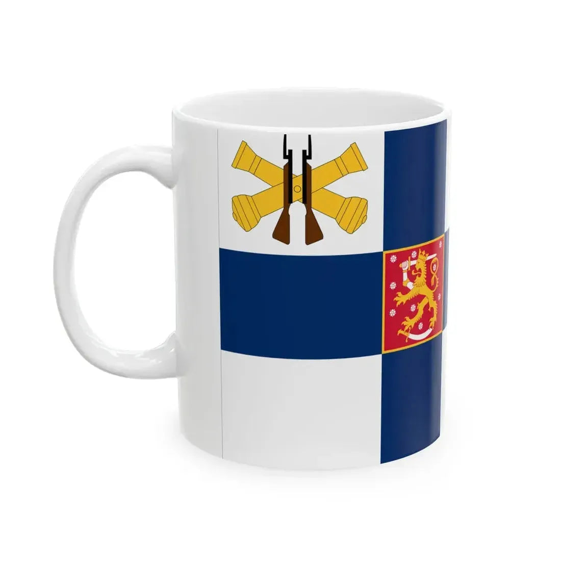 Flag of the Minister of Defence Finland (Finland) White Coffee Mug - Go Mug Yourself