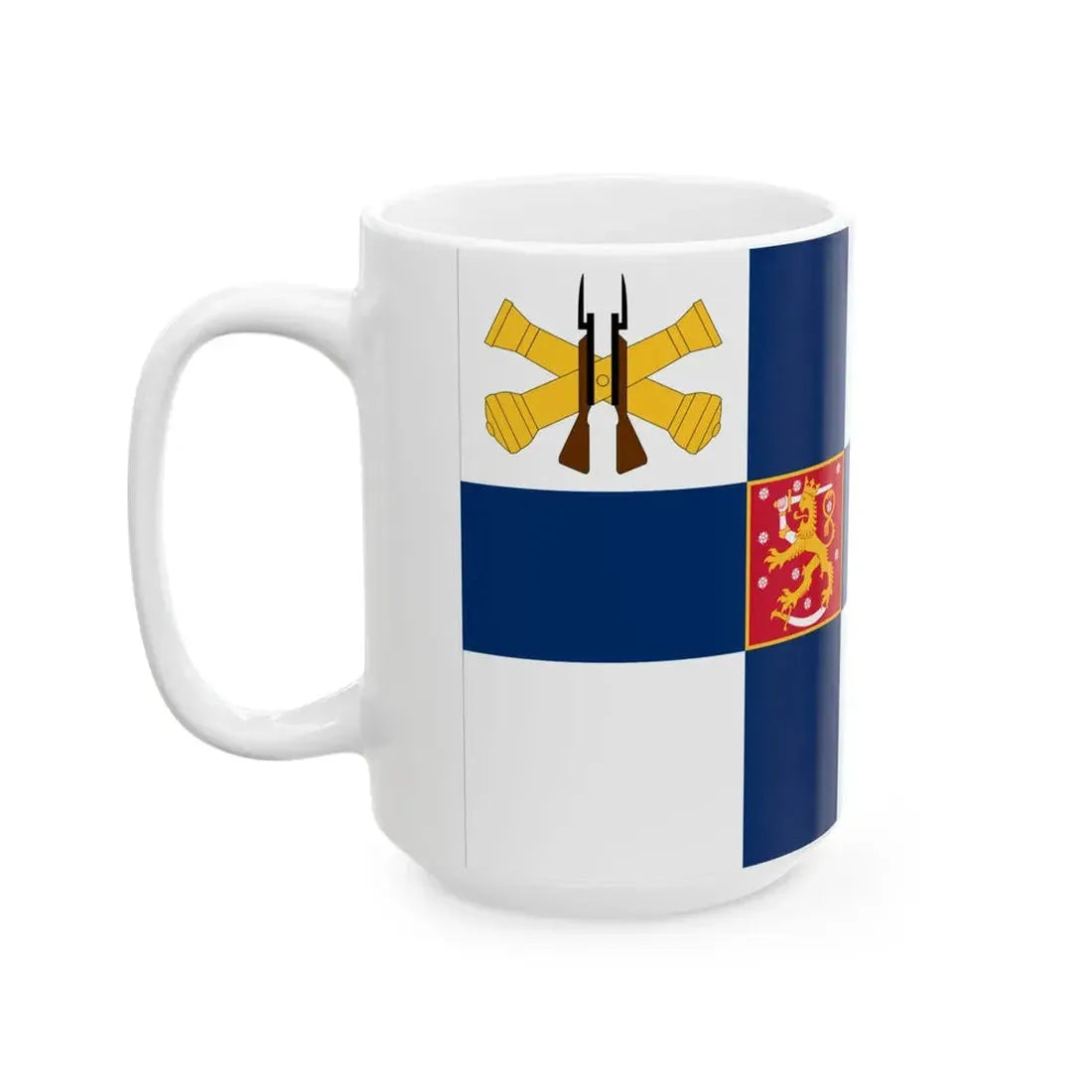 Flag of the Minister of Defence Finland (Finland) White Coffee Mug - Go Mug Yourself