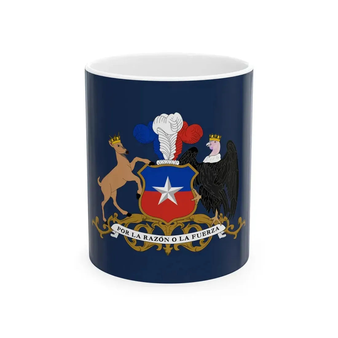 Flag of the Minister of Defence of Chile (Chile) White Coffee Mug 11oz - Go Mug Yourself