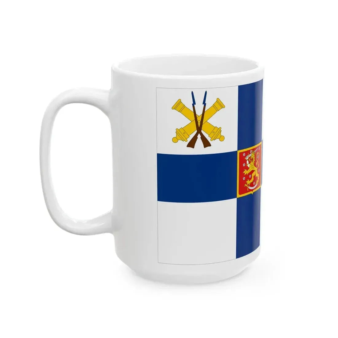 Flag of the Minister of Defence of Finland 1920-1971 (Finland) White Coffee Mug - Go Mug Yourself