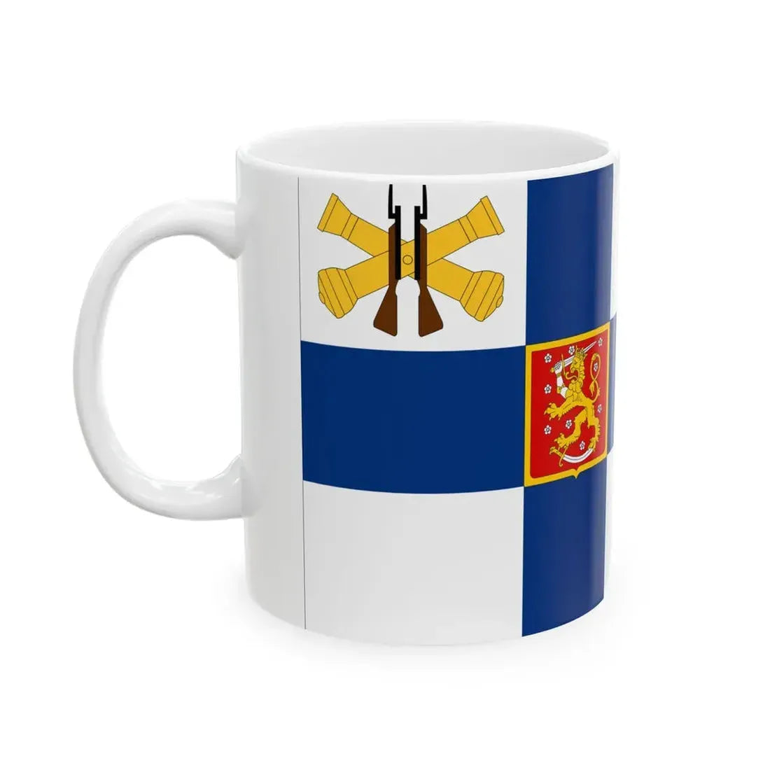 Flag of the Minister of Defence of Finland 1971-1978 (Finland) White Coffee Mug - Go Mug Yourself