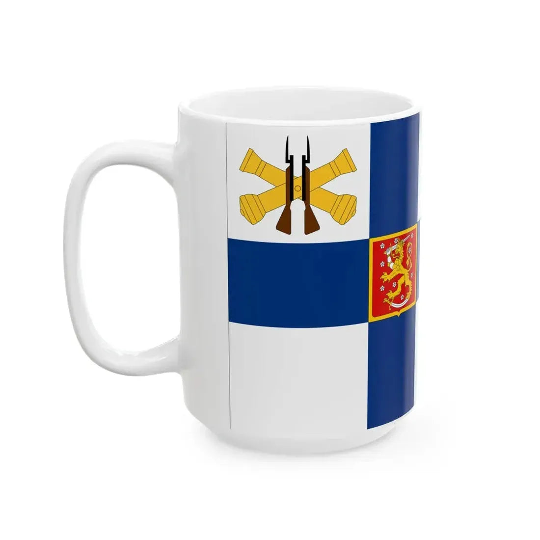 Flag of the Minister of Defence of Finland 1971-1978 (Finland) White Coffee Mug - Go Mug Yourself