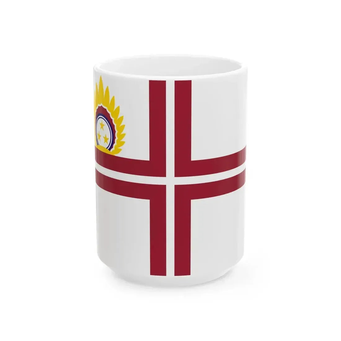Flag of the Minister of Defence of Latvia (Latvia) White Coffee Mug 15oz - Go Mug Yourself
