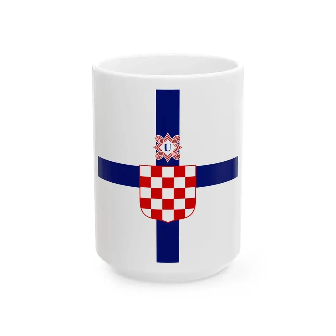 Flag of the Minister of the Armed Forces of the Independent State of Croatia (Croatia) White Coffee Mug 15oz - Go Mug Yourself