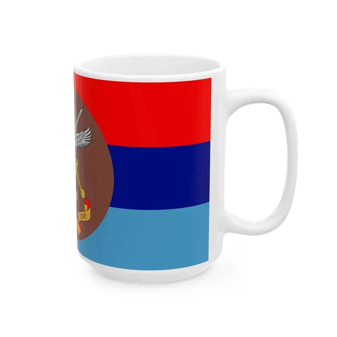 Flag of the Ministry of Defence of India (India) White Coffee Mug - Go Mug Yourself