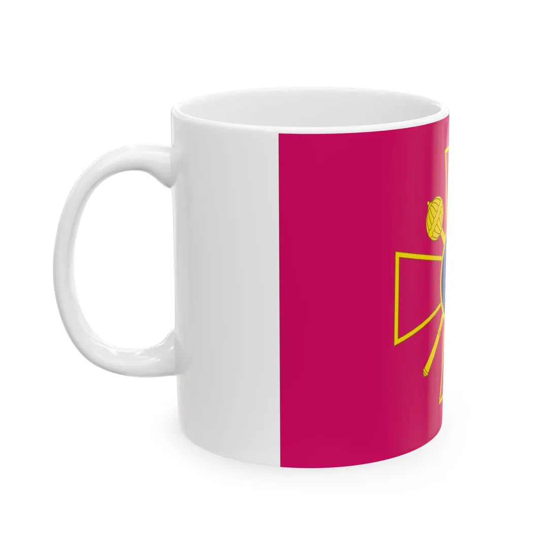 Flag of the Ministry of Defence of Ukraine (Ukraine) White Coffee Mug - Go Mug Yourself