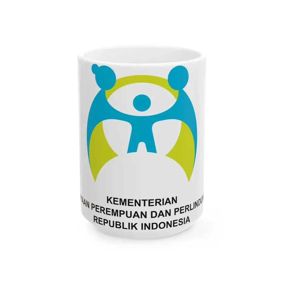 Flag of the Ministry of Women Empowerment and Child Protection of the Republic of Indonesia (Indonesia) White Coffee Mug 15oz - Go Mug Yourself
