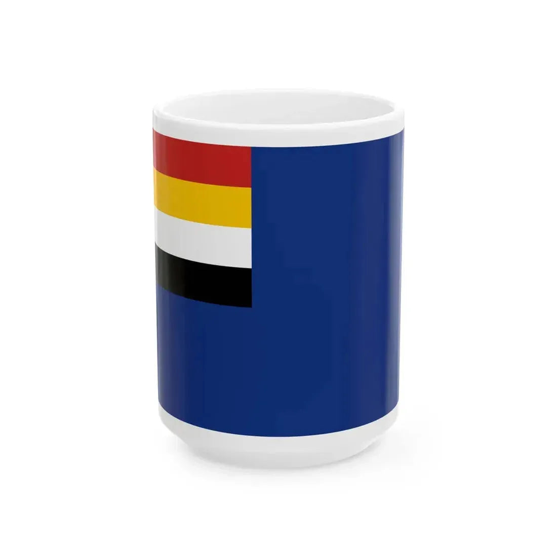 Flag of the Mongol United Autonomous Government as described by The Airpost Journal reconstruction (China) White Coffee Mug 15oz - Go Mug Yourself