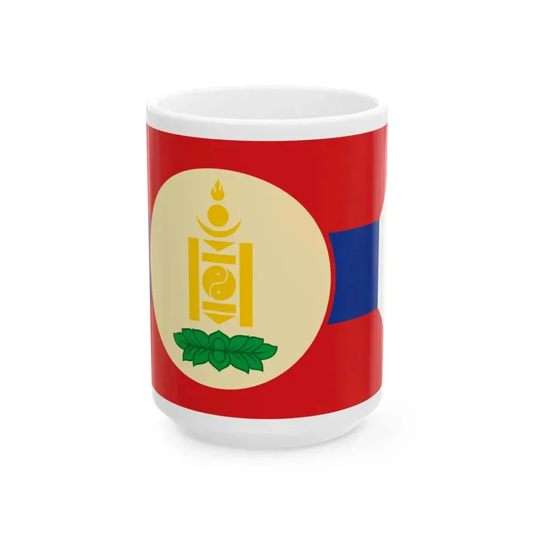 Flag of the Mongolian Peoples Republic 1930-1940 (Mongolia) White Coffee Mug 15oz - Go Mug Yourself
