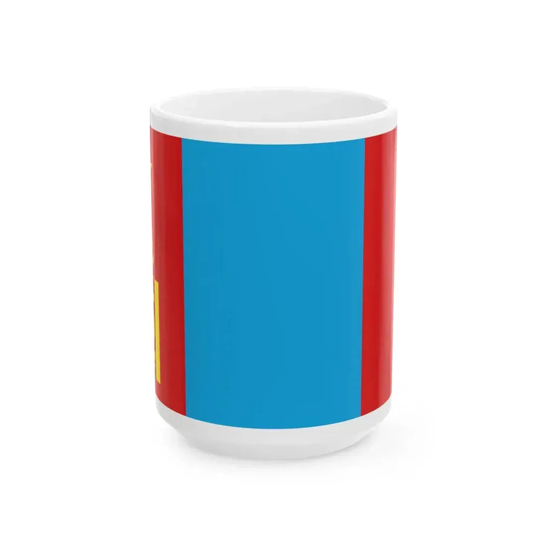 Flag of the Mongolian Peoples Republic 1945-1992 (Mongolia) White Coffee Mug 15oz - Go Mug Yourself