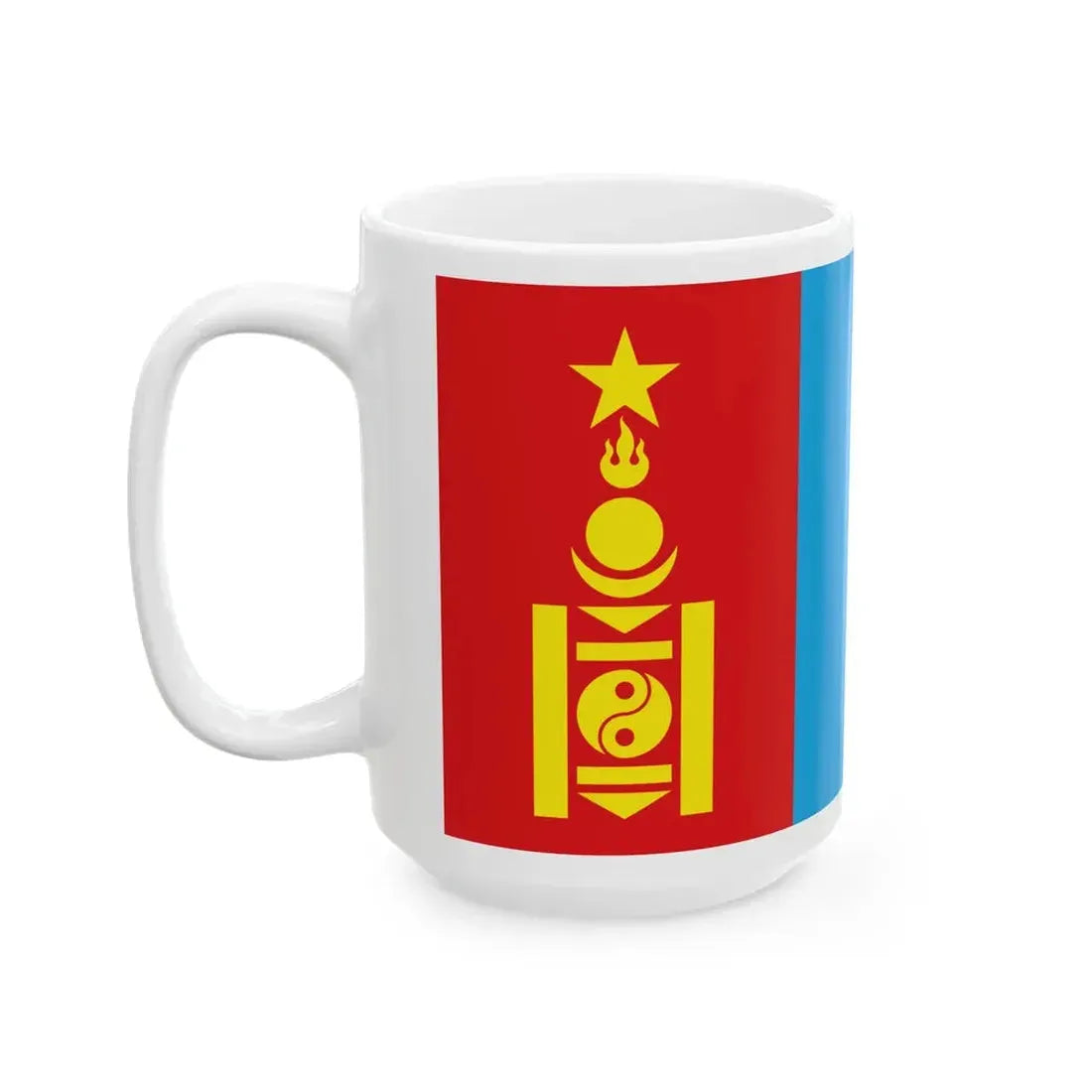 Flag of the Mongolian Peoples Republic 1945-1992 (Mongolia) White Coffee Mug - Go Mug Yourself