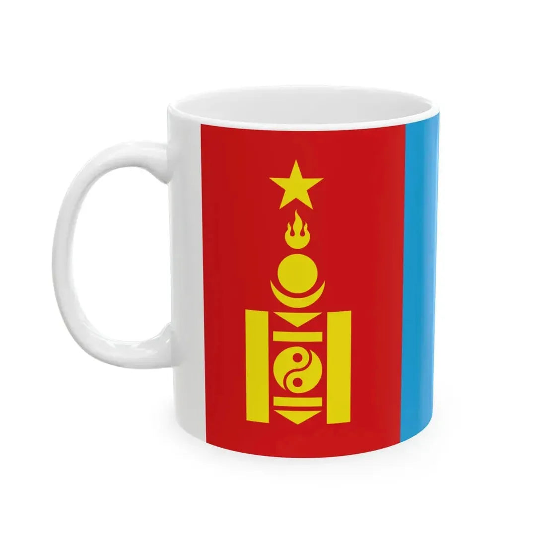 Flag of the Mongolian Peoples Republic 1945-1992 variant (Mongolia) White Coffee Mug - Go Mug Yourself