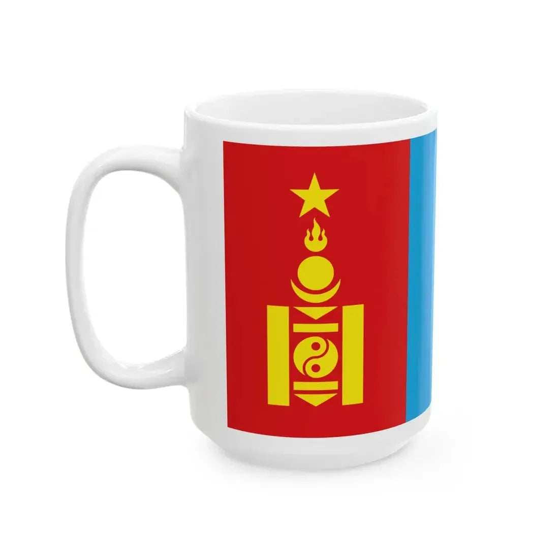 Flag of the Mongolian Peoples Republic 1945-1992 variant (Mongolia) White Coffee Mug - Go Mug Yourself